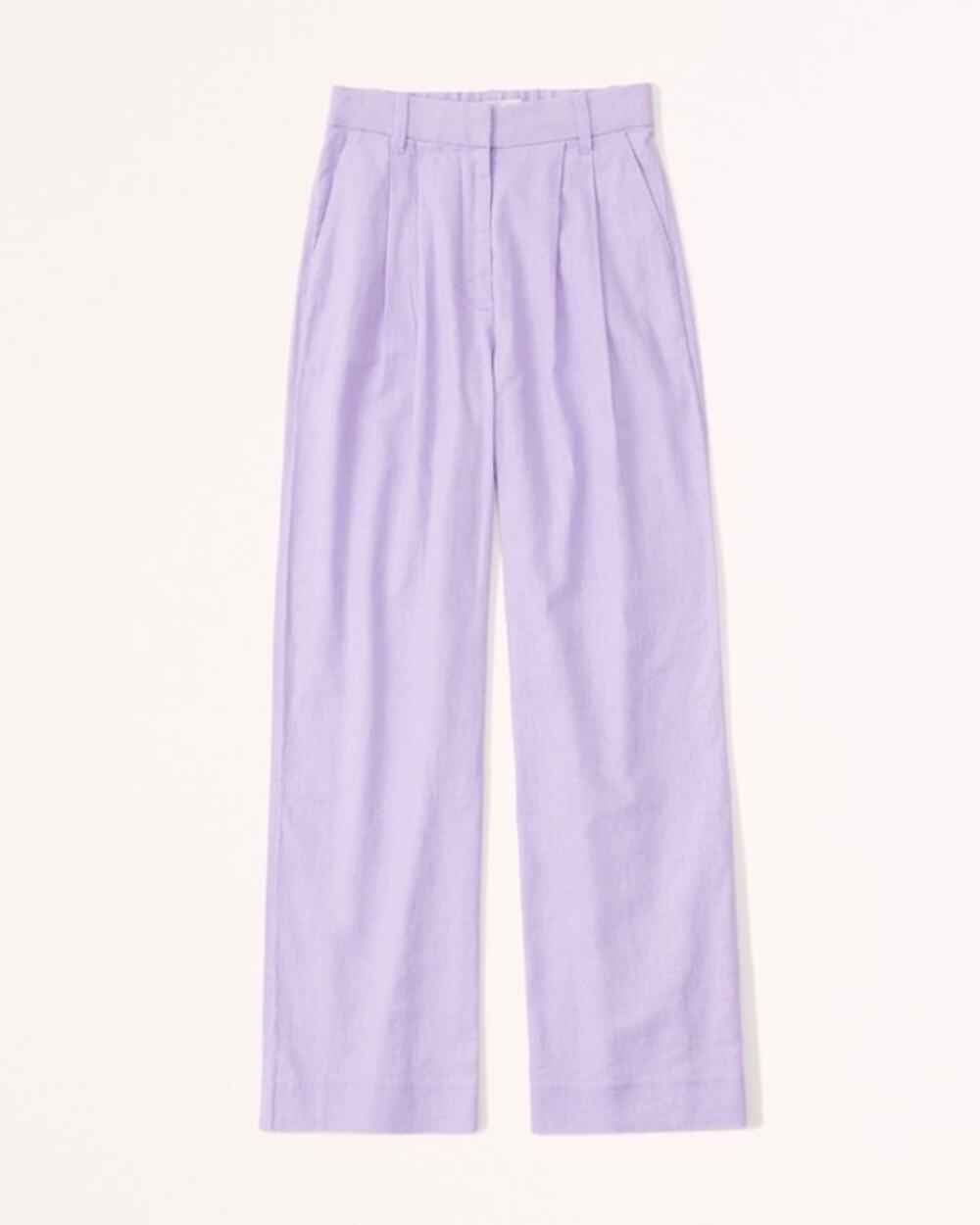 Abercrombie & Fitch Lavender Linen Blend tailored Wide Leg Pants Small - Picture 1 of 12